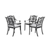 Set of 4 Cast Aluminum Patio Chairs Outdoor Dining Chairs with Cushion & Armrest