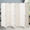 4/6 Panels Room Wood Rattan Weave Divider Folding Screen Privacy Partition White