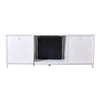 TV Stand Electric Fireplace Modern with 12 LED Flame Effects & Storage Cabinet