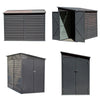 9x5ft Garden Storage Shed Metal Outdoor Bicycle Tool House Organizer Sloped Roof