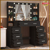 Dressing Table with LED Mirror Modern Makeup Desk Vanity Table Set + 8 Drawers