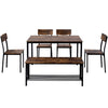 Dining Table and 4 Chairs 1 Bench Set Metal Home kitchen Dinging Room Furnitture