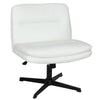 Cross Legged Desk Chair Computer PU Leather Vanity Chairs Armless Home Office