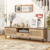Mid Century Modern Entertainment Center w/2 Cabinets & Storage Drawer-Oak