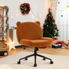 Cute Accent Chair Ergonomic Armless Office Chair with Wheels Height Adjustable