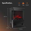 Electric Stove Heater 1900W Freestanding Fireplace LED Flame Glass Panel Black