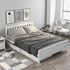 4ft6 Wooden Double Bed Frame Pine Wood W/ Storage Drawers Bed Furniture White