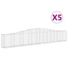 Arched Gabion Baskets 5 pcs 400x30x60/80 cm Galvanised Iron vidaXL