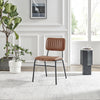 Delta 2x Tan Faux Leather Black Legs Dining Chair
