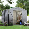 XLarge Grey 8.5 ft x8 ft Apex Garden Shed Tool Storage House Bike Shelter Metal