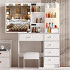 Dressing Table With 7 Drawers Mirror Stool Set Makeup Desk Vanity Table Bedroom