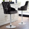 Swivel Velvet Breakfast Bar Stool Chairs Seat Lion Knocker Back Chrome Footrest