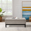 110cm Ottoman Storage Box Linen Fabric Blanket Toy Box Pouffe Bench Footstool