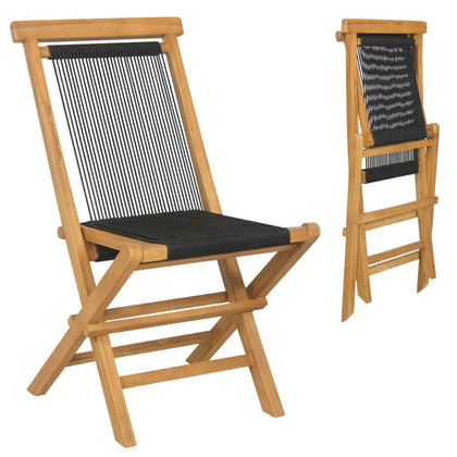 2 Piece Patio Folding Chairs Portable Backyard Solid Teak Wood Dining Chairs