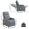 Recliner Massage Sofa Living Room Fabric Upholstered Reclining Heating Armchair