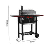 Outdoor Charcoal Smoker Garden BBQ Grill Side Shelf Barbecue Utensil With Wheels