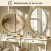 Anti-oxidation 3D Gold Oval Wall Mirror Decorative Accent Vanity Mirror Bathroom
