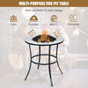 Outdoor Garden Wood Burning Fire Pit Log Burner Firepit Round Coffee Table