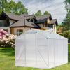 8x6FT Walk-In Greenhouse Polycarb PC Panel Aluminium Frame W/ Door Window Vent