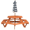 Picnic Table for 6 with Hexagon Solid Wood Fir G2F1