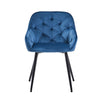 Noble Set of 2 Dining Chairs Velvet Armchairs Upholstered Soft Seat Back Metal