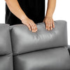 Ergonomics 2 Seater Sofa Modern High Back Fabric Couch With Wood Legs 2 Pockets