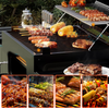Charcoal BBQ Grill Warming Rack Shelves Temperature Gauge Backyard Barbecue Unit