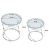 Modern Clear Glass Coffee Table Round Side End Table Desk with Chrome Stand Base