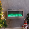 36/40/50/60'' Glass Electric Fireplace Recessed & Wall Mounted Fire 12 Flames