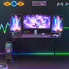 X-Large RGB Gaming Desk Height Adjustable Sit Stand up Desk Business Study Table