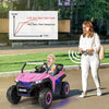 Costway Kids Electric Ride On Car 2-Seater 12V Battery Powered UTV-Pink