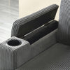 L Shaped 3 Seater Sofa Convertible Sofa Bed with Storage Chaise Corduroy Grey