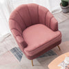 Velvet Scallop Shell Back Tub Chair Armchair Dressing Sofa Stool Bedroom Lounge