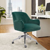 Velvet Upholstered Office Chair Wheeled Adjustable Swivel Computer Desk Armchair