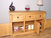 Corona 3 Door 3 Drawer Sideboard – Solid Pine Rustic Waxed Wood Cabinet Unit