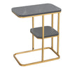 Marble Effect Tabletop Coffee Table Sofa Side Night Stand End Table Metal Frame