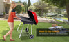 Outdoor Barbecue Cooking Grill Powder Wheels Red Charcoal Trolley BBQ