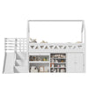 WOODEN KIDS BED 3FT SINGLE TREE HOUSE CANOPY BED MID SLEEPER WITH SLIDE & STAIRS