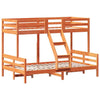 Bulliing Bunk Bed 80x200/120x200 Wax Brown Solid Wood Pine, over Loft Bed Z5T9