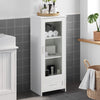 3 Tier White Bathroom Storage Cabinet with Adjistable Shelves Standing Floor