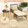 5 Pcs Outdoor Rattan Conversation Set Patio Furniture Set Wicker Woven Chair Set