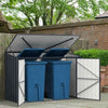 GYMAX 193 x 86 CM Metal Outdoor Storage Shed Snap-on Structures