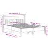 ShCuShan Bed Frame with Headboard Wax Brown 140x200 Solid Wood M7L9
