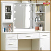 Dressing Table with LED Lights Mirror Glass Cabinet Drawers Vanity Makeup Desk
