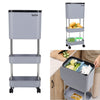 Rolling Mobile Utility Shelf Recycling Waste Paper Bin Box Storage Trolley Cart