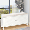 Large White Shoe Rack 2 Door Shoes Storage Cabinet Bench Hallway Ottoman