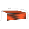 Manual Retractable Awning with Blind 4x3m Orange & Brown