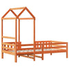Bed Frame with Roof Wax Brown 80x200 Solid Wood Pine V8B3