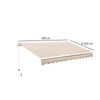Garden Patio Manual Awning Canopy Shelter Outdoor Sun Shade Retractable