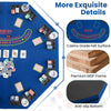 Anti-Slip Blackjack Board Game Mat 120CM 8-Player Foldable Poker Table Top-Blue